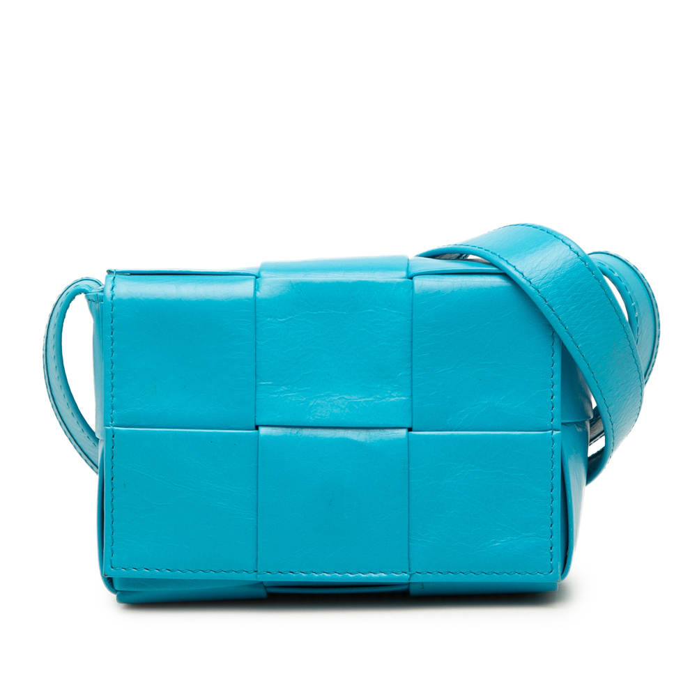 Pre-Loved Bottega Veneta Candy Paper Calfskin Intrecciato Cassette Crossbody